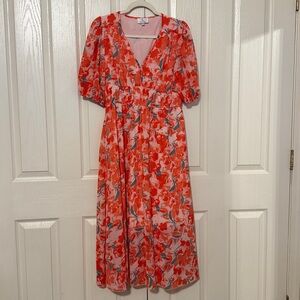 Floral Red Maxi Dress